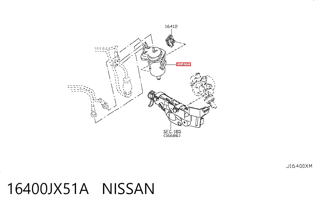  Filtro de combustible Nissan Qashqai 
