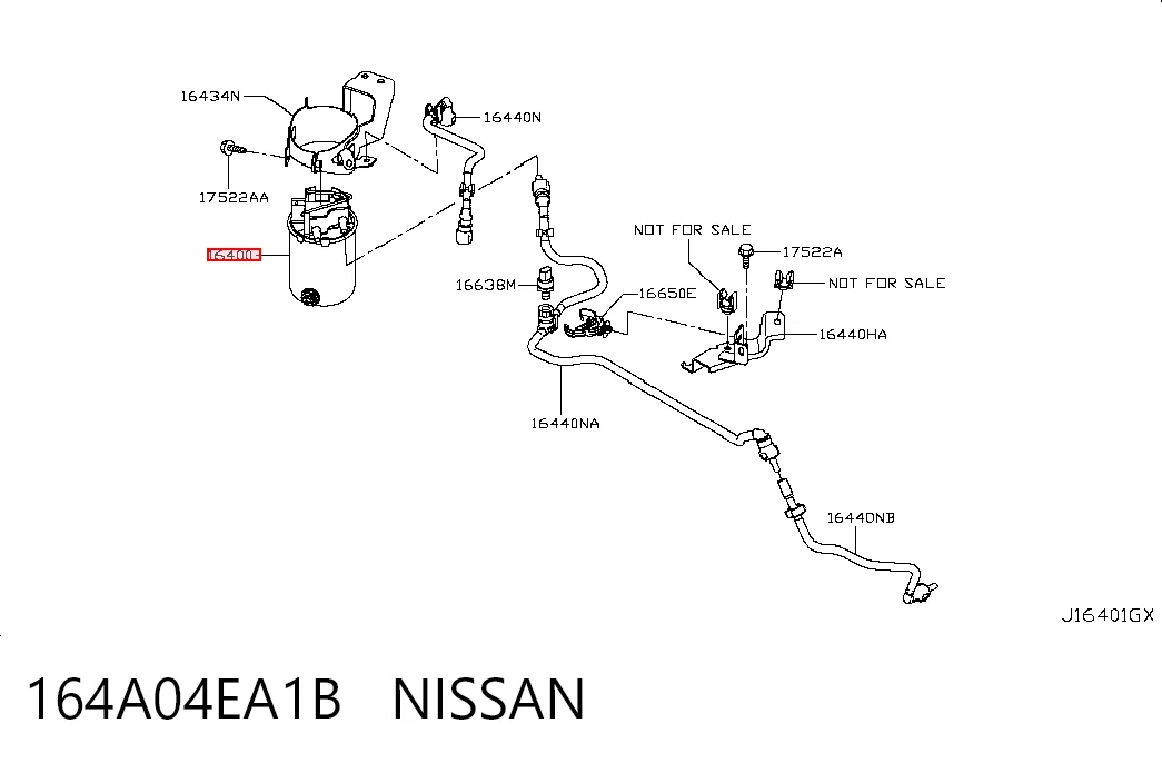 Filtro de combustible NISSAN 164A04EA1B