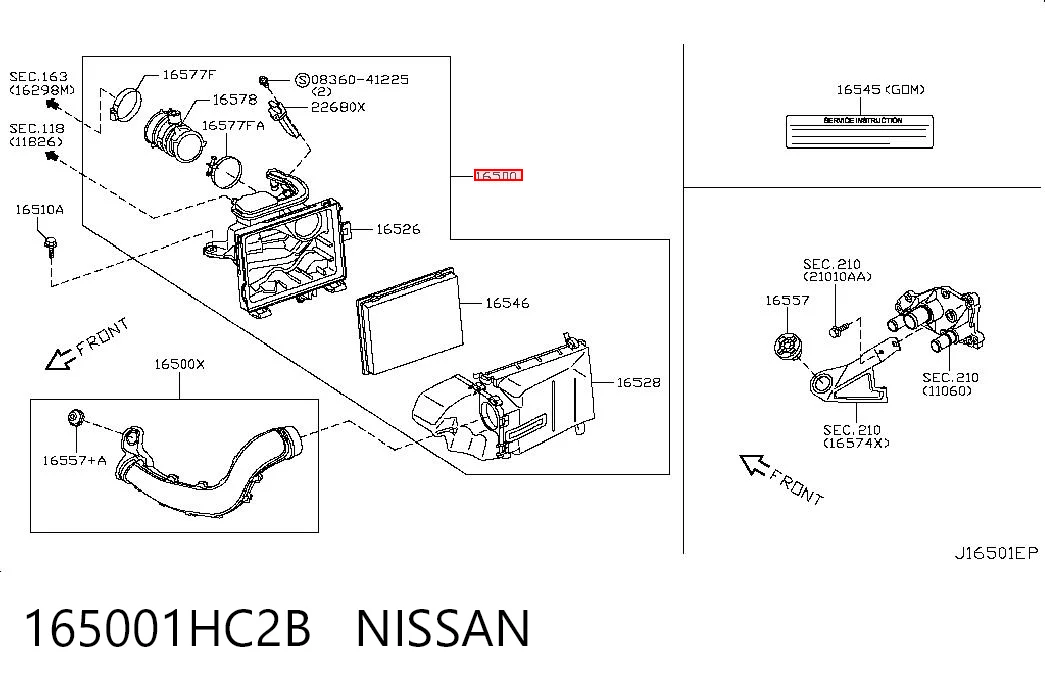 165001HC2B Nissan/Infiniti