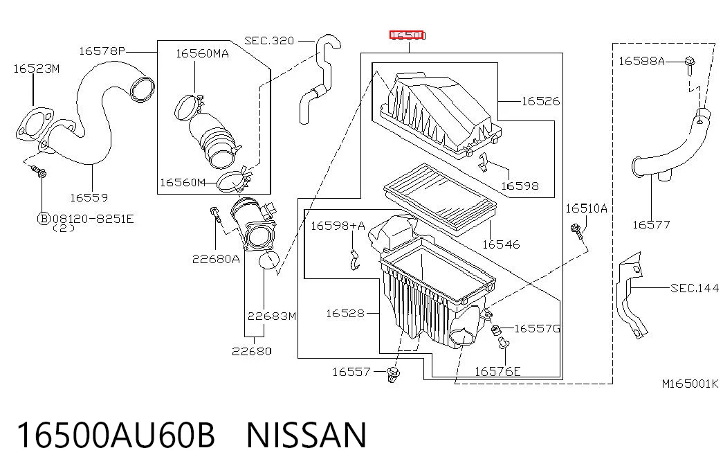 Carcasa del filtro de aire para Nissan Primera  P12