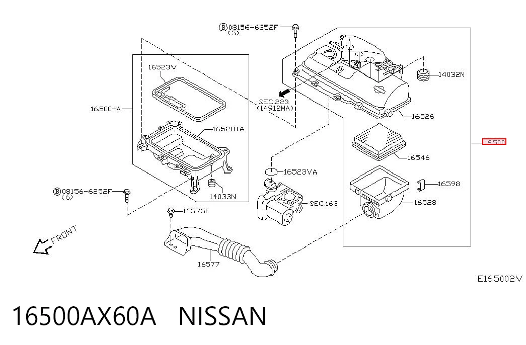 Caja del filtro de aire para Nissan Micra K12