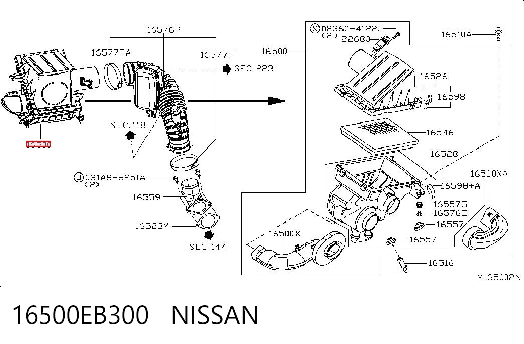 Comprar Caja del filtro de aire Nissan Navara D40 a bajo precio