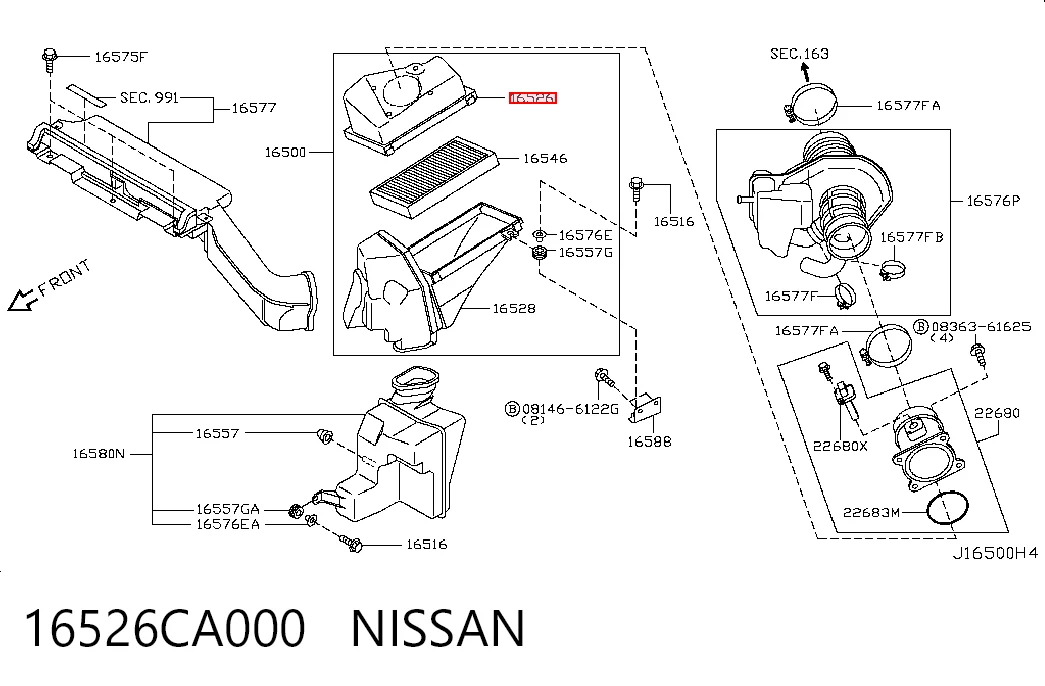 16526CA000 Nissan/Infiniti