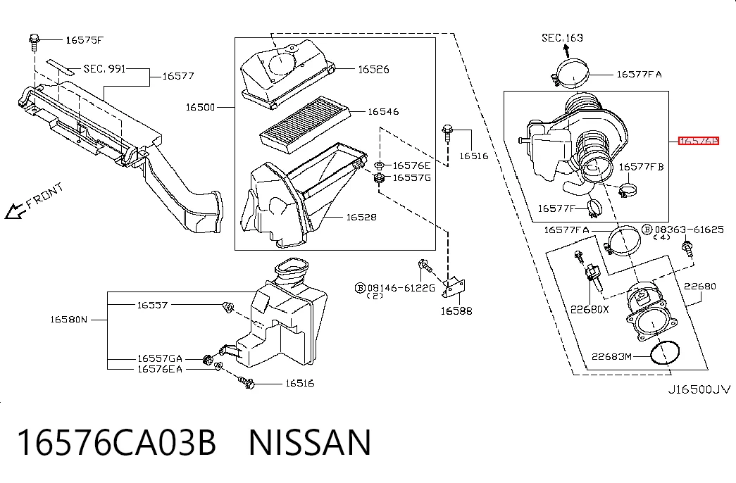 16576CA03B Nissan/Infiniti