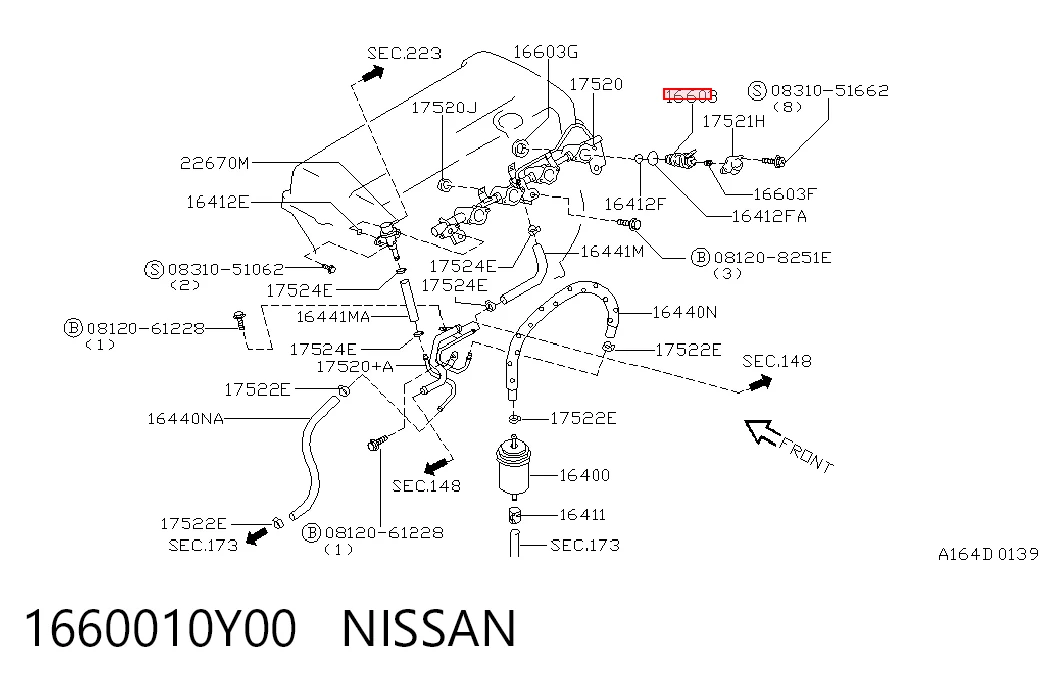 Inyector de combustible para Nissan Primera  P10