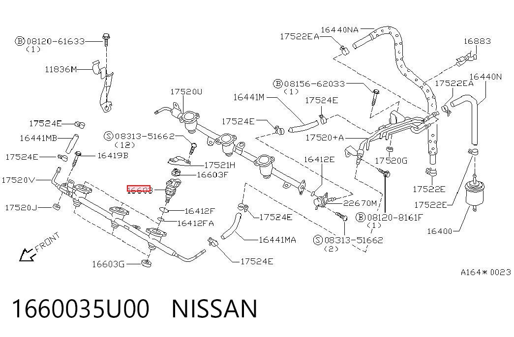 Inyector 1660035U00 NISSAN