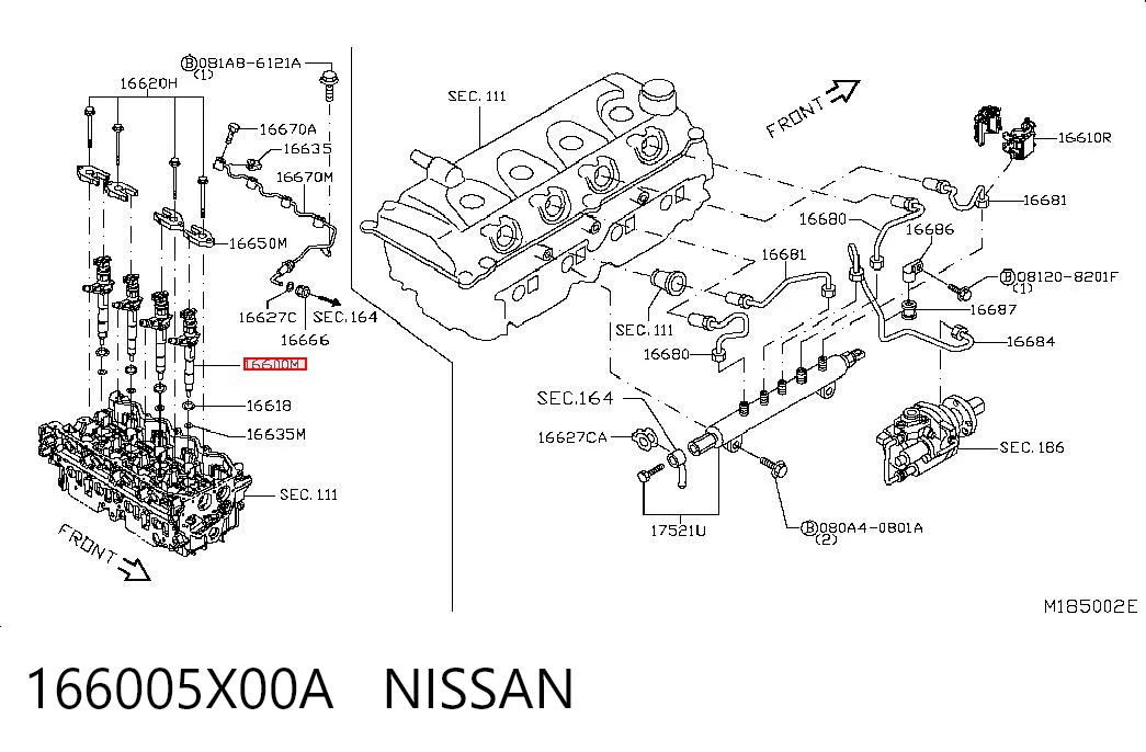 166005X00A Nissan/Infiniti Inyector de combustible