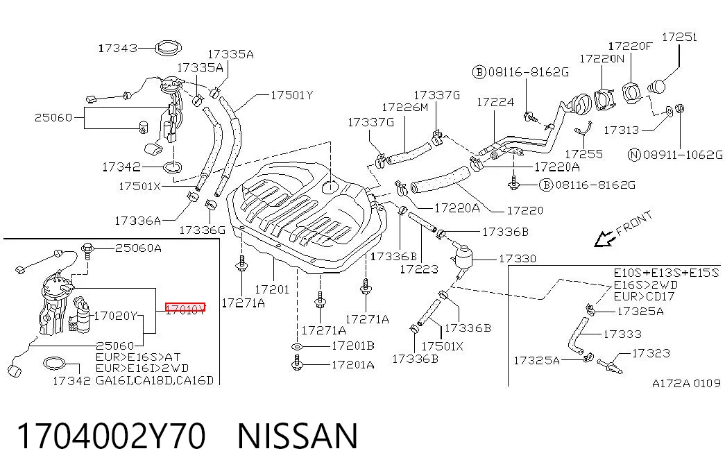 Comprar Módulo de bomba de combustible con sensor de nivel de combustible Nissan Sunny II N13 a bajo precio