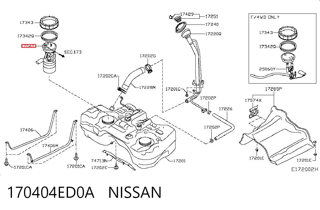 170404ED0A Nissan/Infiniti Módulo de alimentación de combustible