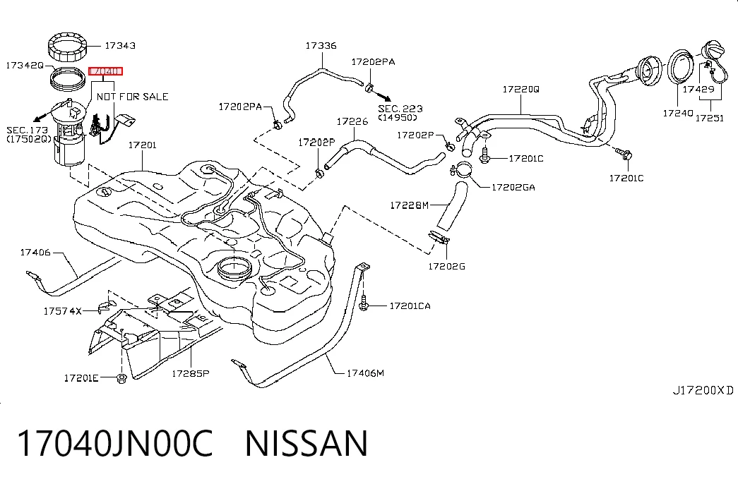 17040JN00C Nissan/Infiniti Módulo de alimentación de combustible