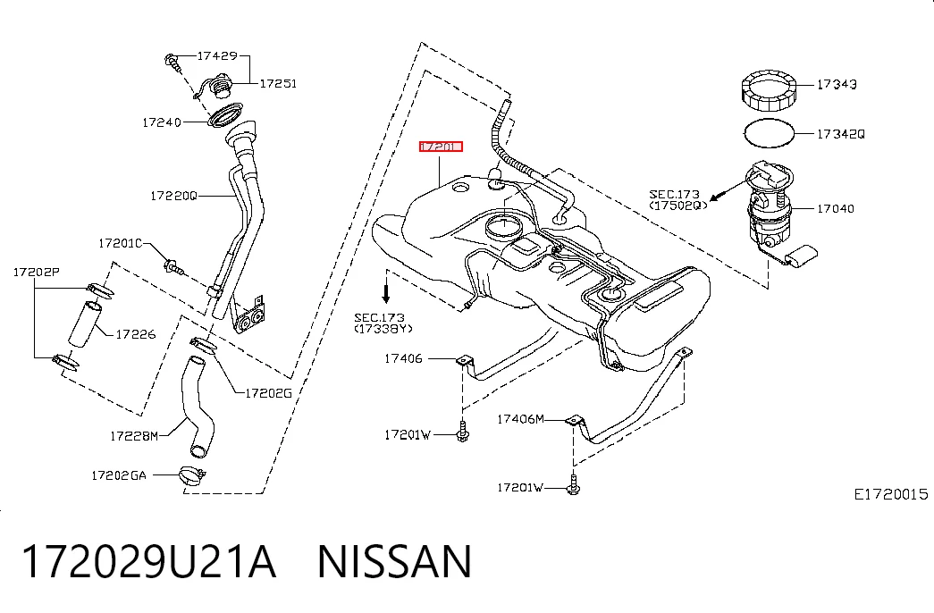 Comprar Depósito de combustible Nissan JUKE  F15E a bajo precio