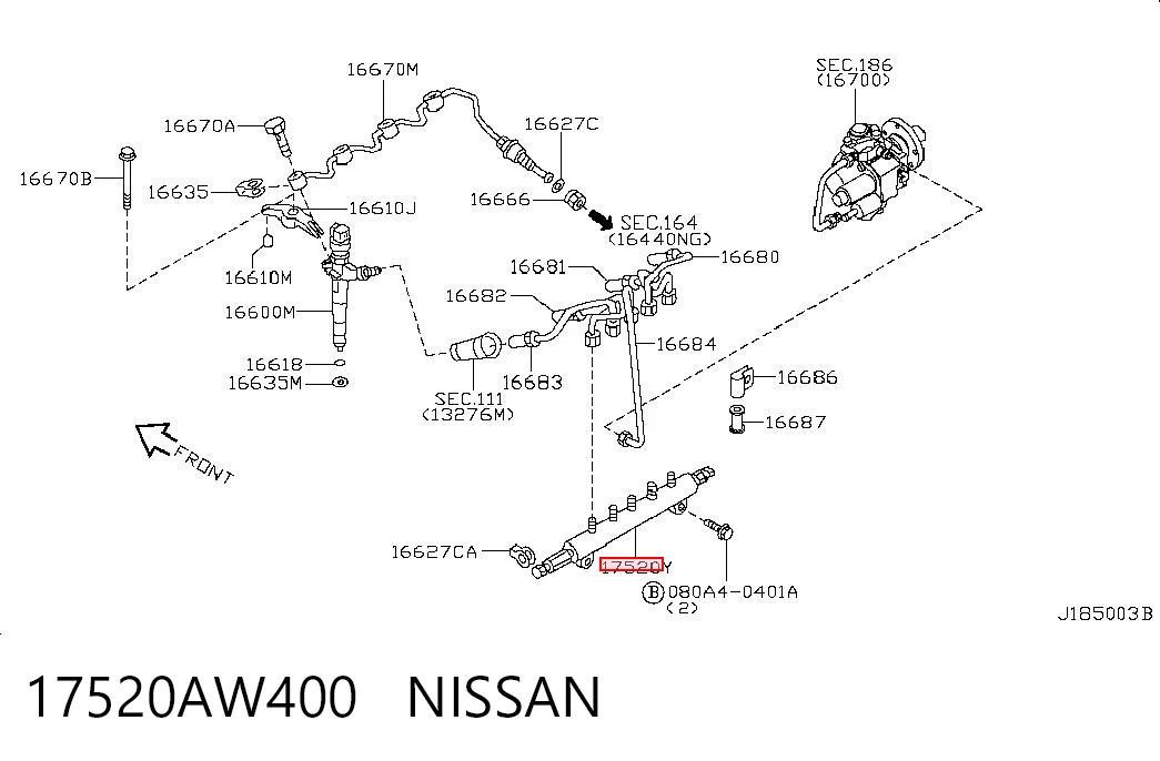 Rampa de combustible 17520AW400 NISSAN
