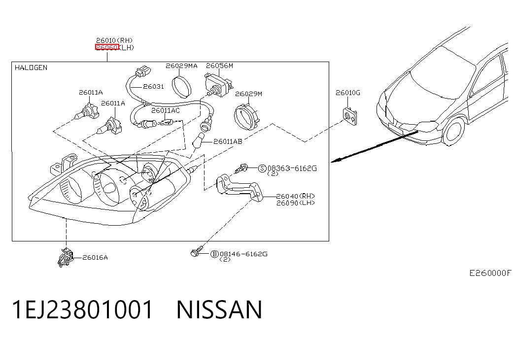  Faro izquierdo Nissan Primera 