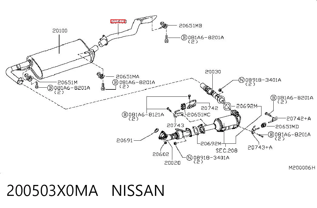 Comprar Silenciador trasero Nissan Pathfinder R51M a bajo precio