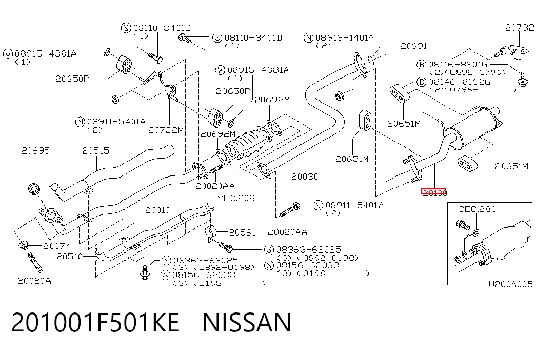 Silencioso trasero Nissan Micra  (1992-2003)