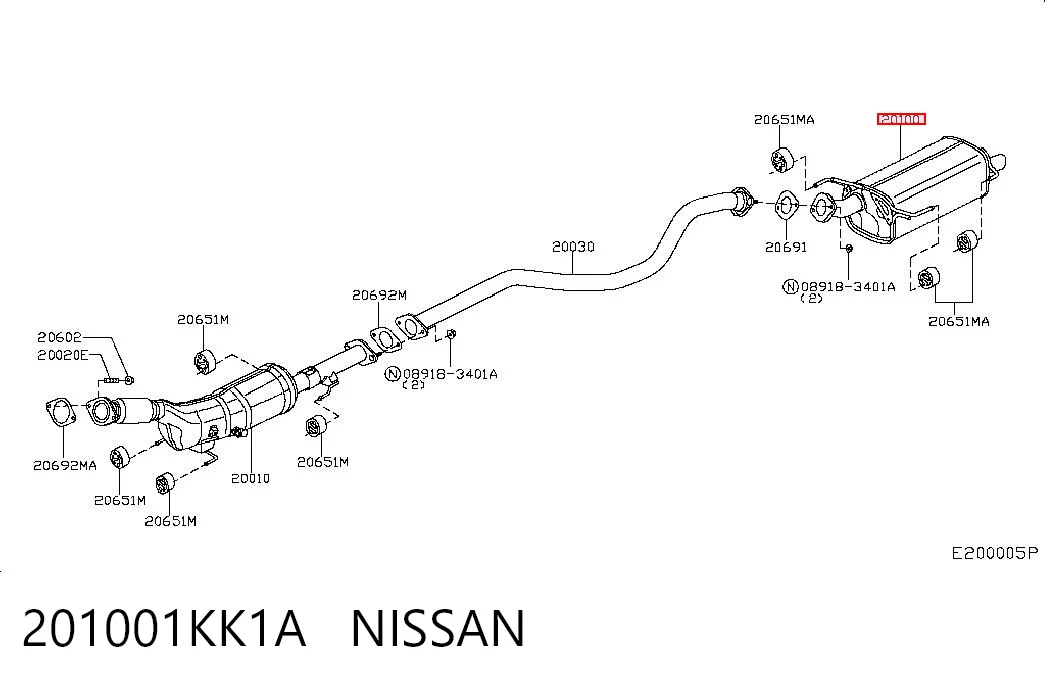 Comprar Silenciador trasero Nissan JUKE  F15E a bajo precio