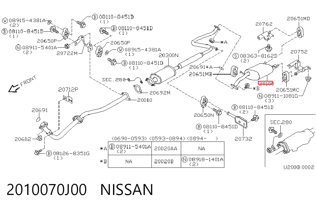 Silencioso trasero Nissan Primera (P10)