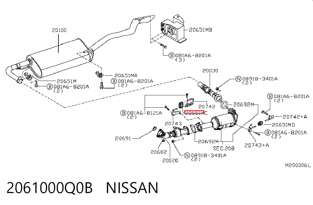 2061000Q0B Nissan/Infiniti