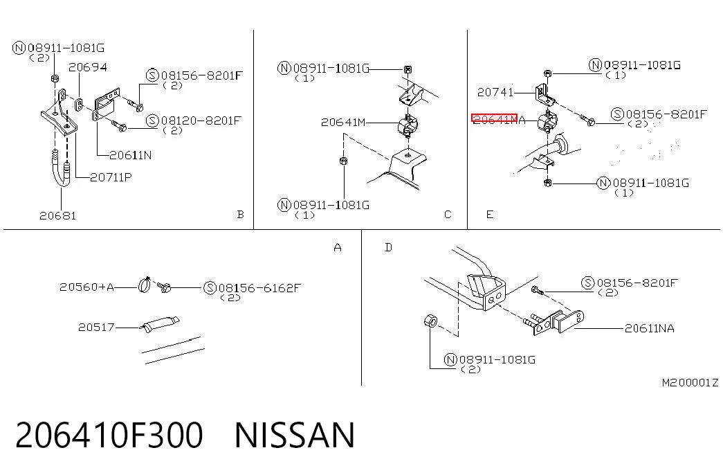Soporte silenciador para Nissan Terrano II (R20)