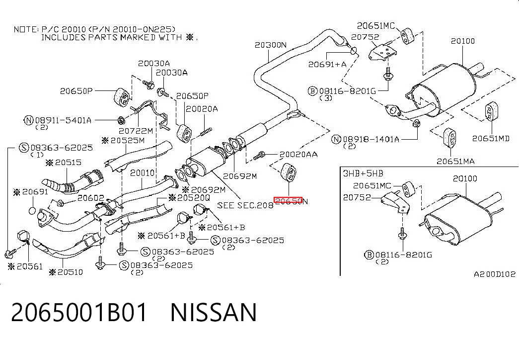  Soporte escape Nissan Sunny 3