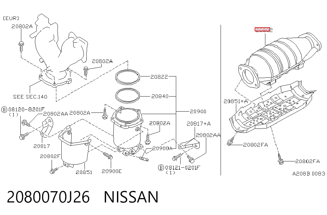 Catalizador Nissan Primera sedán (P10) (1990 - 1996) precio, desde 270,05 EUR