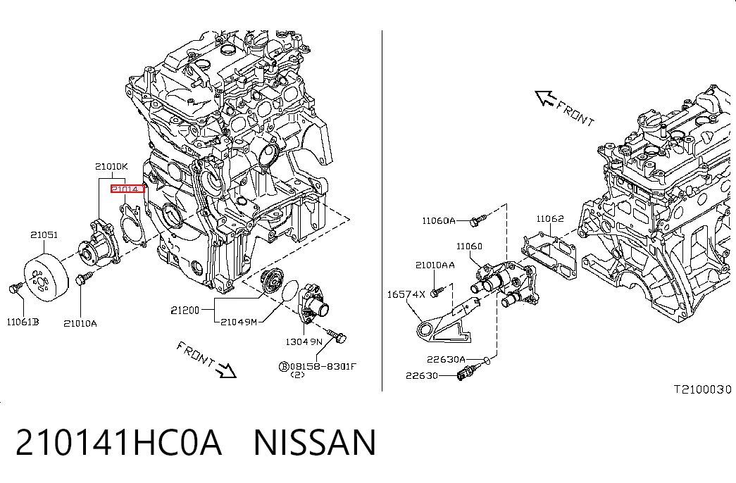 Junta de bomba de agua para Smart FORFOUR 453