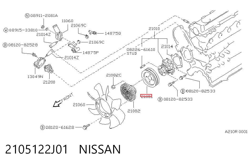 Comprar Polea de la bomba de agua Nissan Patrol  Y61 a bajo precio