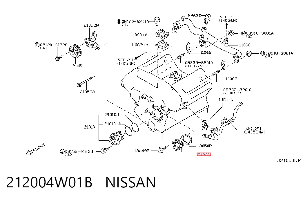 212004W01B Nissan/Infiniti Termostato de agua