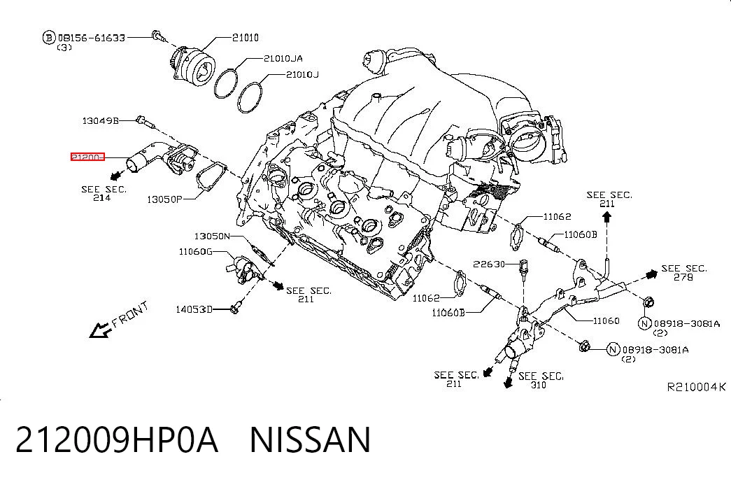 212009HP0A Nissan/Infiniti Termostato de agua