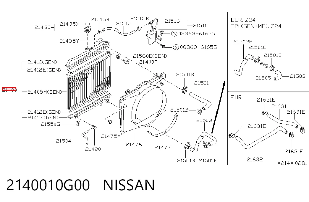Radiador del motor Nissan Terrano I SUV comprar en España
