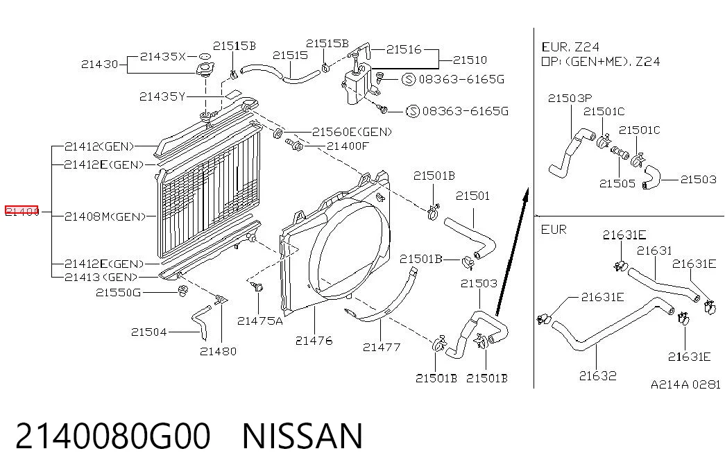 Refrigeración del motor para Nissan Terrano I WD21