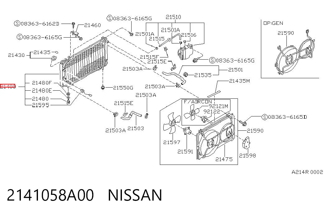 2141058A00 Nissan/Infiniti