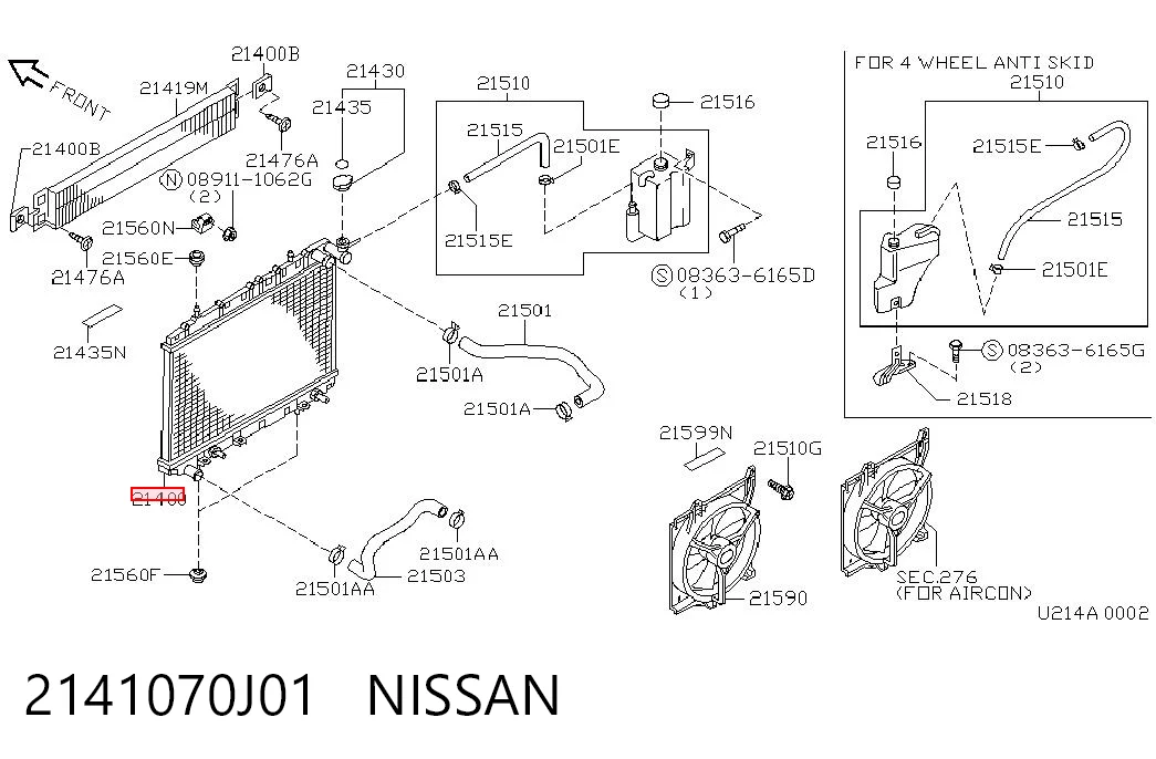 Refrigeración del motor para Nissan Primera  P10