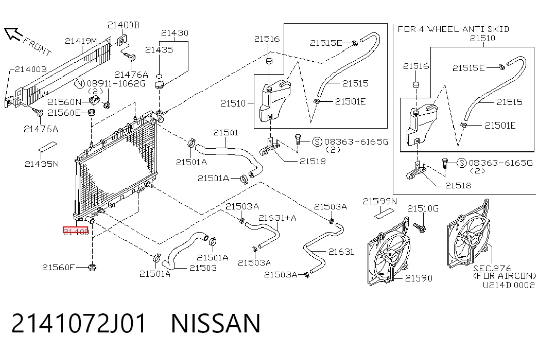 Radiador del motor Nissan Primera sedán comprar en España