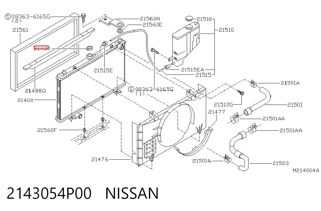 2143054P00 Nissan/Infiniti Tapa de radiador