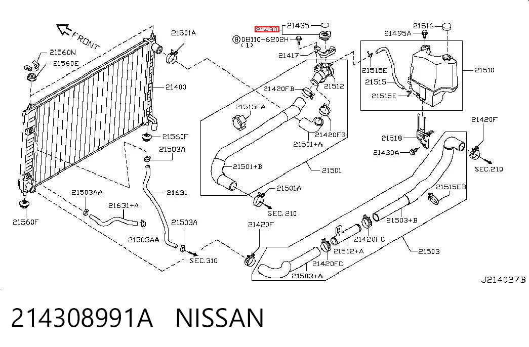 214308991A Nissan/Infiniti Tapa de radiador