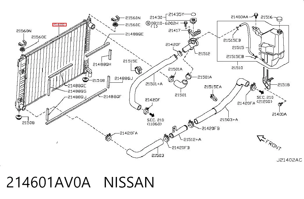 Radiador para Nissan Murano Z51
