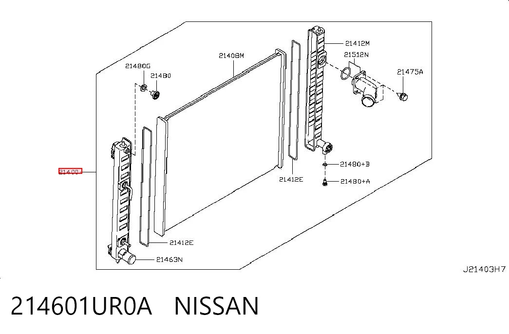 214601UR0A Nissan/Infiniti Refrigeración del motor