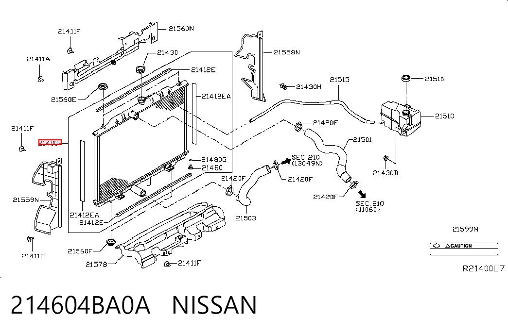 214604BA0A Nissan/Infiniti Refrigeración del motor