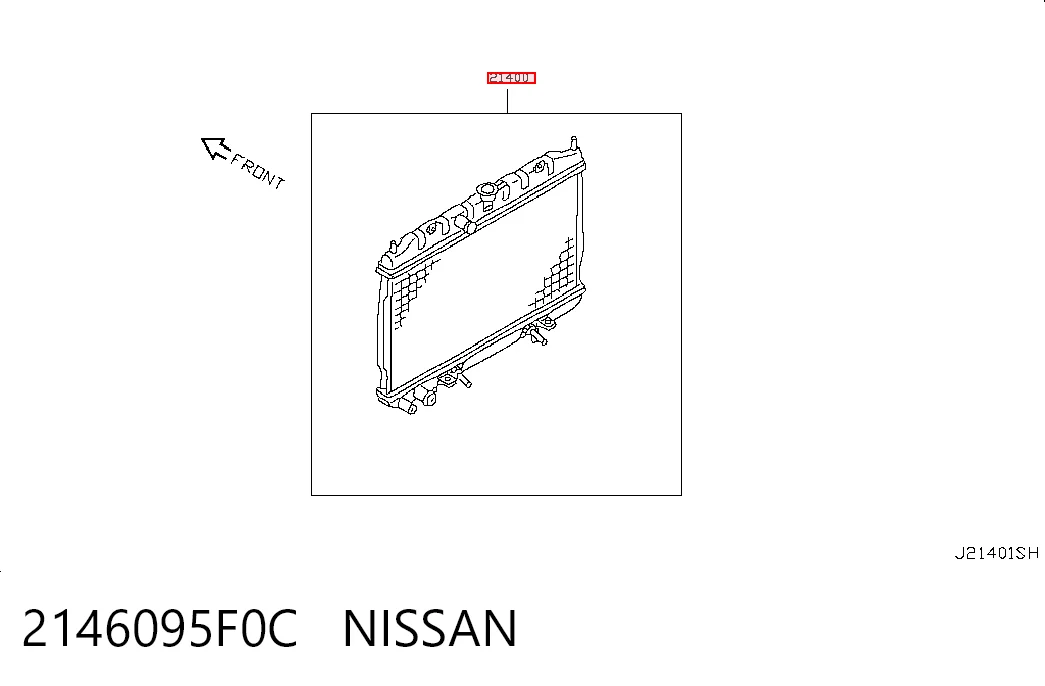 Radiador de refrigeración del motor 2146095F0C NISSAN