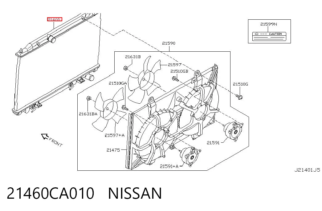 21460CA010 Nissan/Infiniti Refrigeración del motor