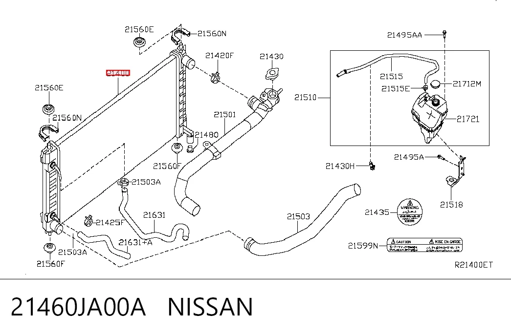 21460JA00A Nissan/Infiniti Refrigeración del motor
