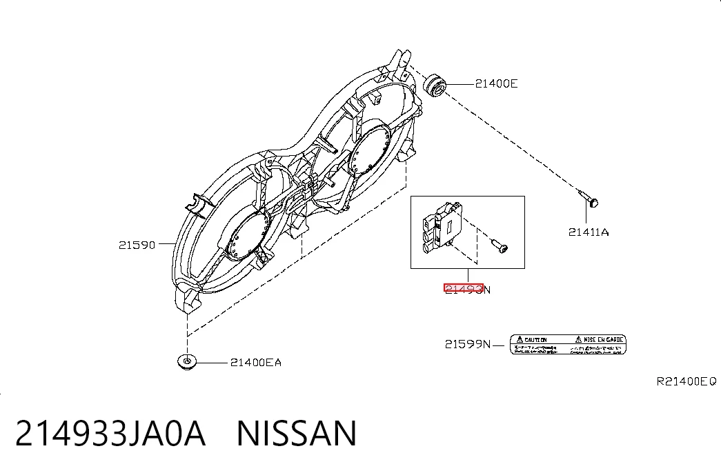 214933JA0A Nissan/Infiniti Regulador de velocidad del ventilador de refrigeración (unidad de control)