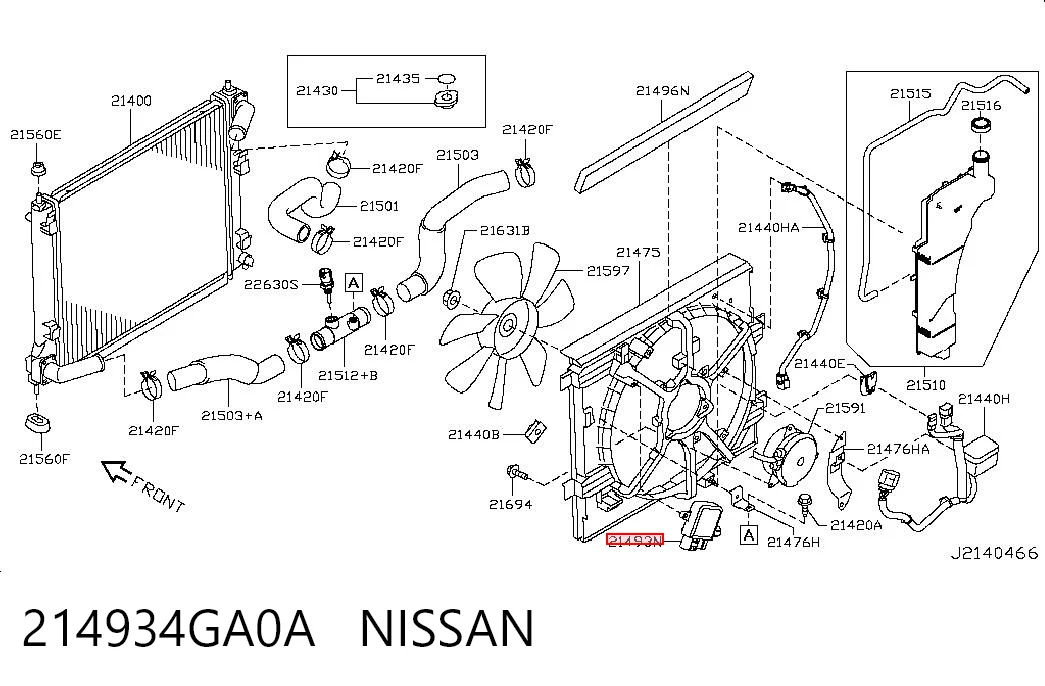 214934GA0A Nissan/Infiniti Regulador de velocidad del ventilador de refrigeración (unidad de control)