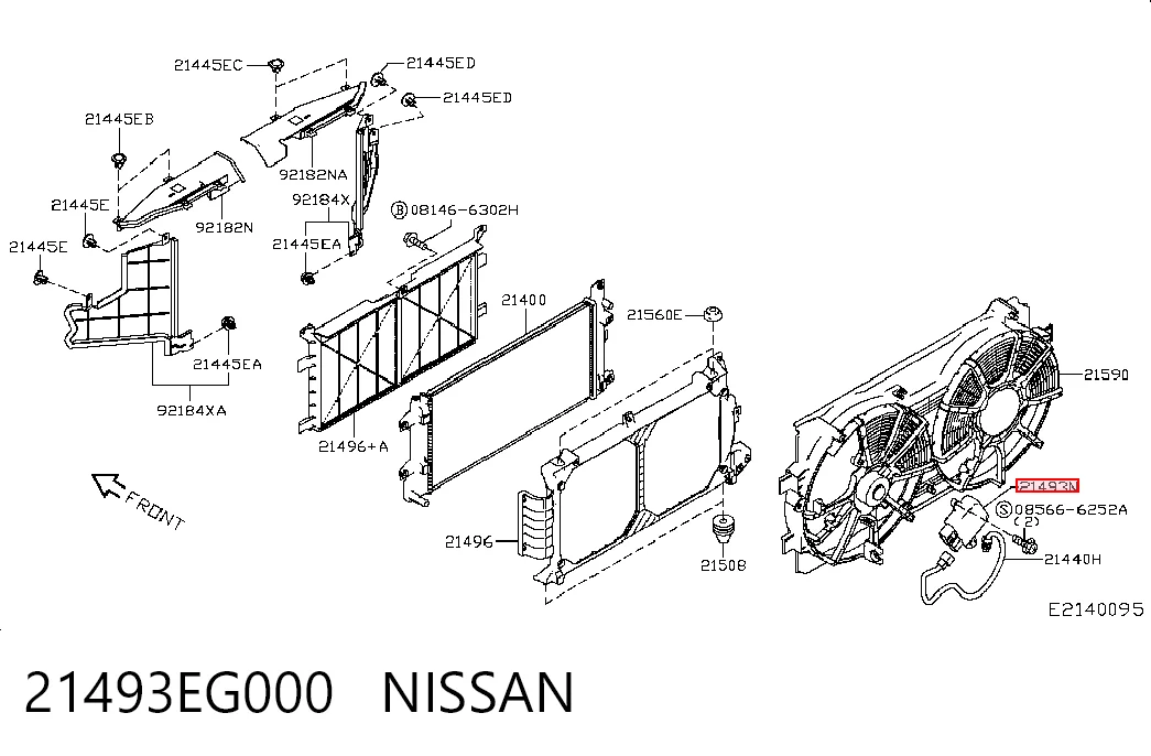 21493EG000 Nissan/Infiniti Regulador de velocidad del ventilador de refrigeración (unidad de control)
