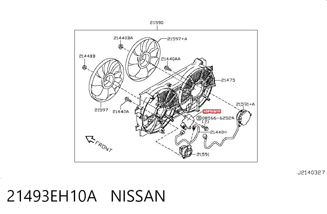 21493EH10A Nissan/Infiniti Regulador de velocidad del ventilador de refrigeración (unidad de control)