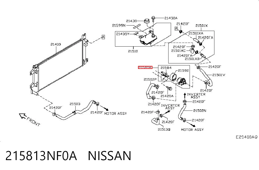215813NF0A Nissan/Infiniti Bomba refrigerante coche