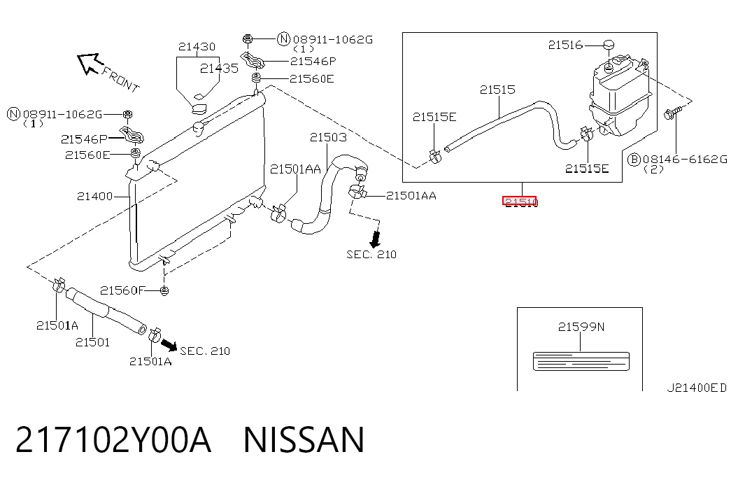 217102Y00A Nissan/Infiniti Depósito de expansión