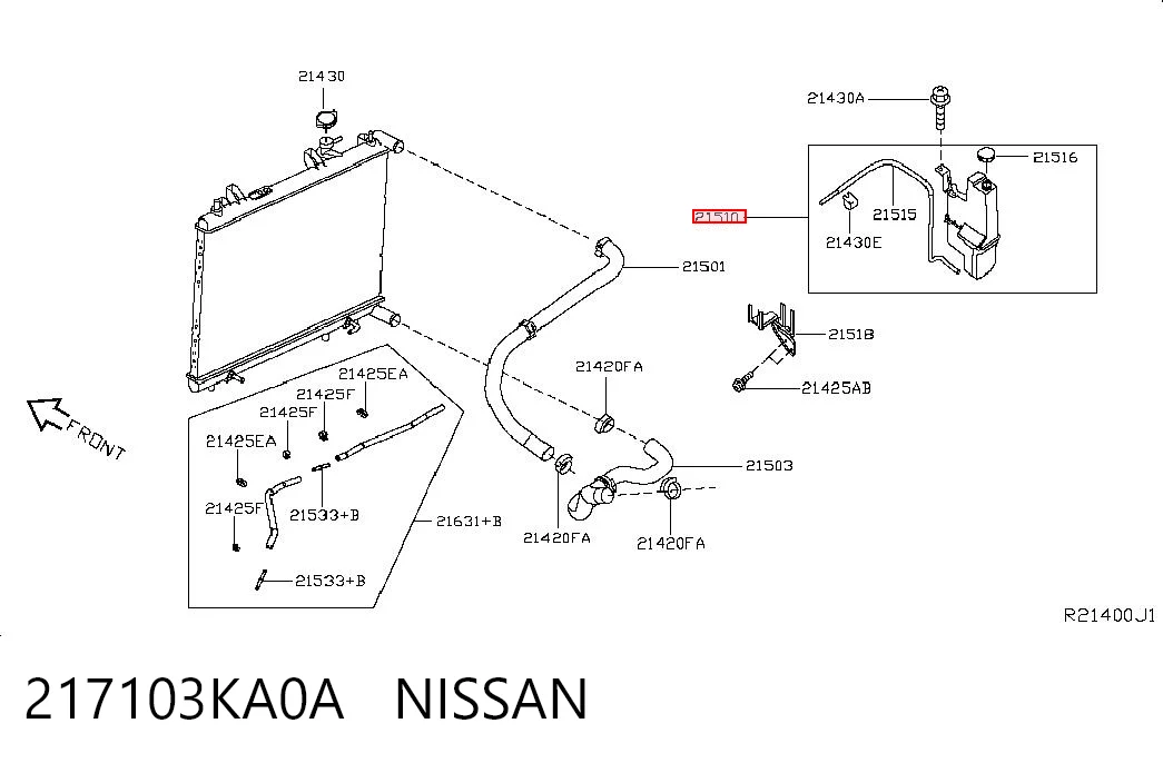 217103KA0A Nissan/Infiniti Depósito de expansión