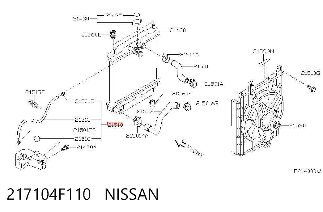 217104F110 Nissan/Infiniti Depósito de expansión